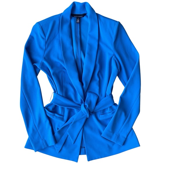 White House Black Market Slip-On Blazer Tie Front Vibrant Blue Size 0 - Picture 1 of 5